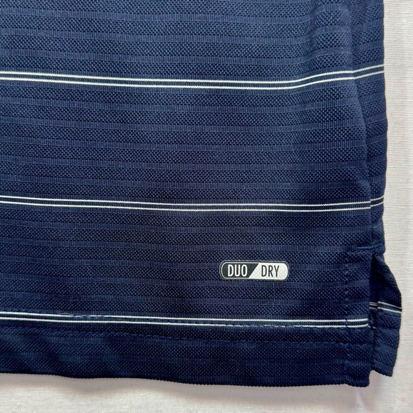 Champion Golf Polo Shirt Duo Dry Striped Navy Blue Short Sleeve Sz XL - Picture 5 of 8